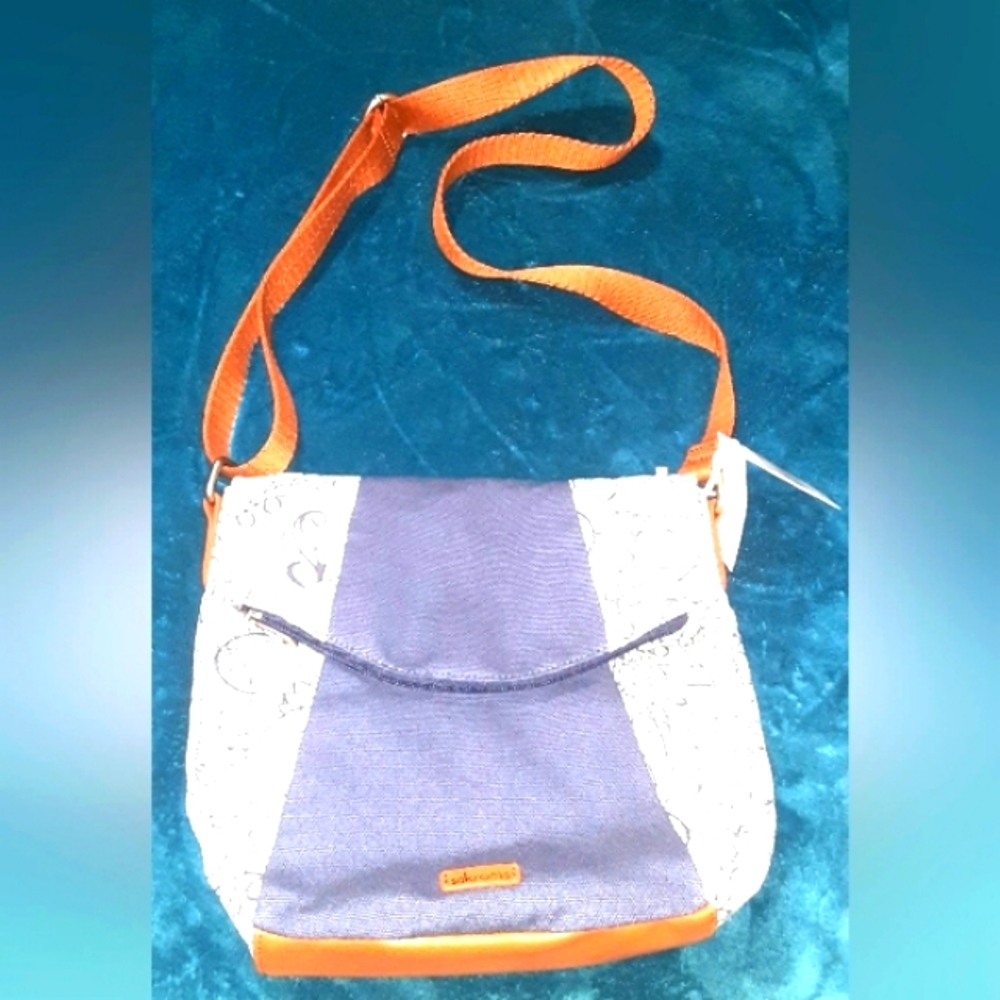👁👁 NEW❗❗❗Sakroots Foldover Denim & Leather Cross Body Shoulder Bag Purse